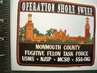 Federal Marshal Usms Op Shore Sweep Patch Njsp Ssa Oig Monmouth Co Police Fug Tf