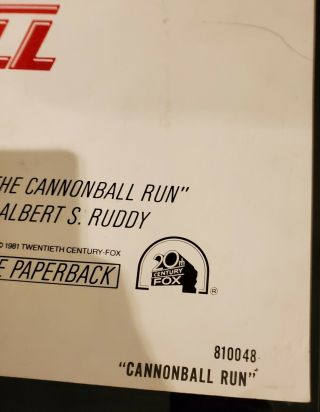 The Cannonball Run 1981 Burt Reynolds 1sh 41x27 Vintage Movie Poster 3