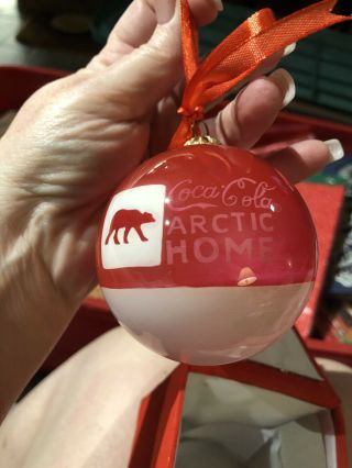 Coca Cola Arctic Home Glass Polar Bear Ornament Rare 2