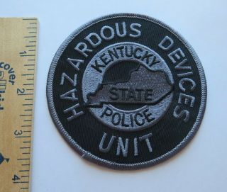 Kentucky State Police Hazardous Devices Unit Patch Grey & Black Vintage