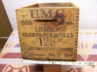 12ga Umc Loaded Club 5shot Shell Box Wood Crate Union Metallic