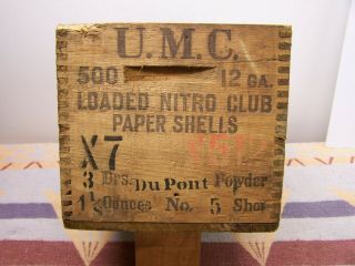 12ga Umc Loaded Nitro Club X7 5shot Shell Box Wood Crate Union Metallic