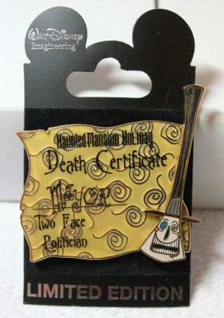 Wdi - Haunted Mansion Holiday Death Certificate - Mayor Pin 66535