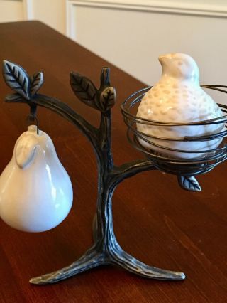 Pottery Barn Partridge In A Pear Tree Salt And Pepper Shakers Discontinued
