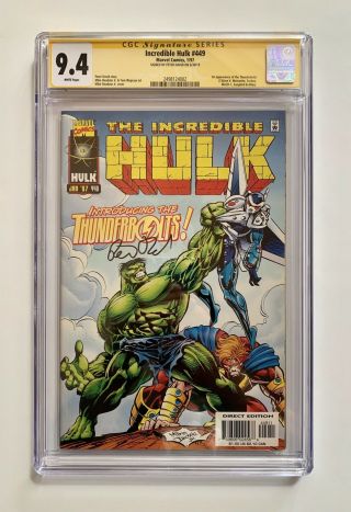 Incredible Hulk 449 Cgc 9.  4 Peter David Signed White Pgs 1st Thunderbolts Marvel