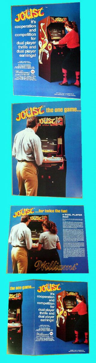 Joust Williams Arcade Game Advertising Flyer