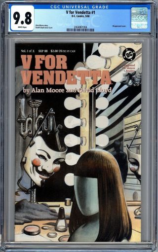 Dc V For Vendetta 1 Cgc 9.  8 - White Pages Nm/mt - Alan Moore 1988