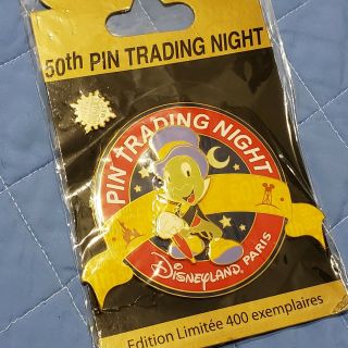 Disney Ptn Pin Jiminy Cricket Trading Night Jumbo With Official Conscience Star
