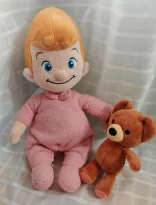 Disney Peter Pan Michael Darling With Teddy Bear Plush Stuffed Doll Pink Pjs