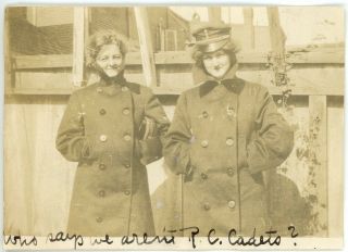 1909 Photo Maryland Baltimore Uscrs Jamison Sisters Coast Guard Hats Coats