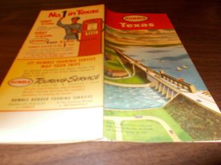 1954 Humble Oil Texas Vintage Road Map