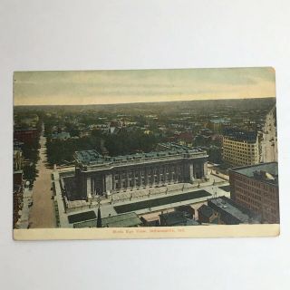 Vintage Post Card Postcard City Of Indianapolis Ind.  Birds Eye View Photo 1908