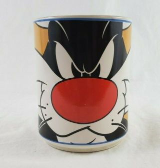 1998 Warner Bros Looney Tunes Sylvester Cat Ceramic Coffee Tea Cup Mug By Gibson