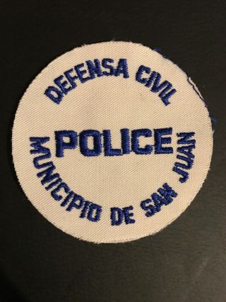 Defensa Civil Police Municipio De San Juan Vintage - Obsolete 3 " Patch