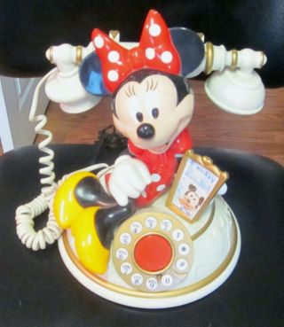 Vintage Minnie Mouse Telemania King America Desk Telephone By Disney.