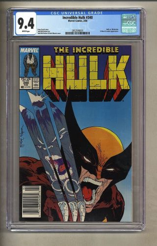 Incredible Hulk 340 (cgc 9.  4) White Pgs; Hulk Vs.  Wolverine; Mcfarlane (c 26729)