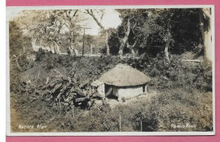 Puerto Rico Rppc - Native Hut,  Pr Real Photo Pc