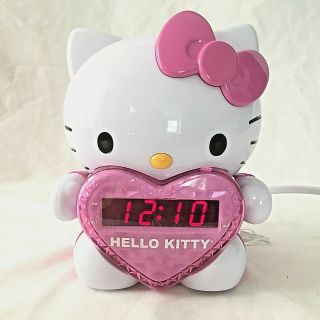 Hello Kitty Projection Alarm Clock Radio Pink Girl Room Decor Night Light Bed