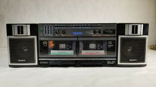 Vintage Sony Cfs - W360 Dual Cassette Tape Deck Ghetto Blaster Boom Box Stereo
