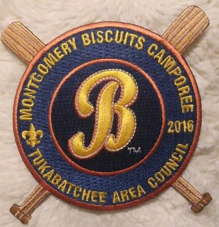 Boy Scout Patch 2016 Montgomery Biscuits Camporee Tukabatchee Area Council