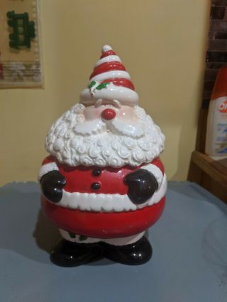 Vintage Santa Clause Cookie Jar Christmas Holiday George Good 1986