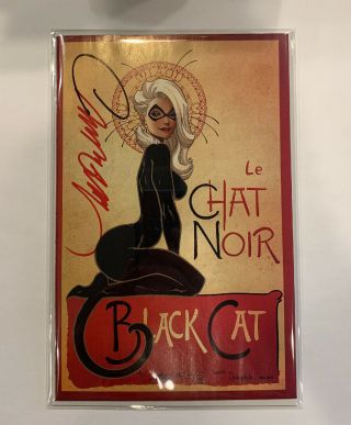 Black Cat 1 Signed W/ Edition D J Scott Campbell Le Chat Noir Sdcc Variant