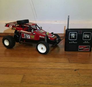 Vintage Tyco Turbo Hopper Dune Buggy Rc Car Made By Taiyo Red 027 27 Mhz