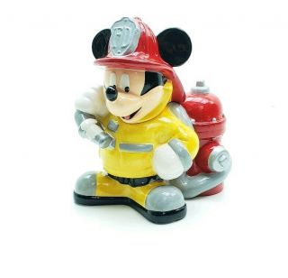 Walt Disney Mickey Mouse Firefighter Ceramic Cookie Jar Lg Goodies Storage Jar