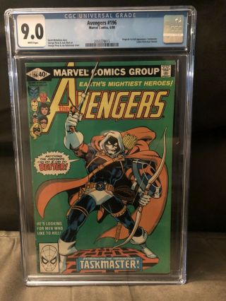 Avengers 196 Cgc 9.  0 First Appearance Of Taskmaster ‘nuff Said