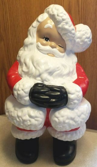 Atlantic Mold Christmas Winking Santa Claus Figure Hand Painted Ceramic Vintage