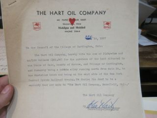1957 Hart Oil Company Mansfield Ohio Cardington Bid Proposal Purchase Land Alley
