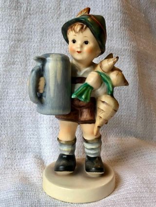 Goebel /hummel 87 " For Father " Figurine - 1960s Boy With Stein & Turnips