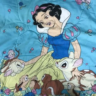 Disney Snow White Comforter Blanket Twin Size Reversible 65 " X 76 " Vintage