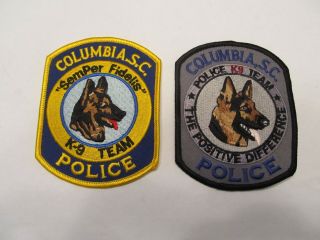 South Carolina Columbia Police K - 9 Unit Patch Set