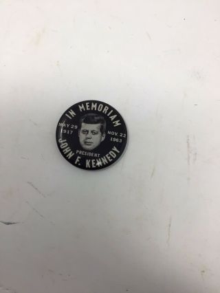 Button In Memoriam President John F.  Kennedy