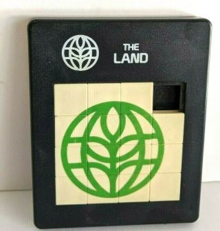 Disney Vintage 1982 Open Slide Tile Puzzle Epcot The Land Black Green