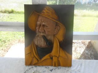 Sea Captain Relief Wood Carving Nautical Carved Wooden Wall Folk Art Canada