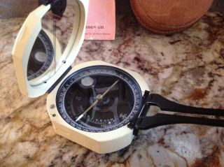 Vintage Keuffel & Esser Co (K&E) Pocket Transit Compass w Leather Belt case 70’s 2