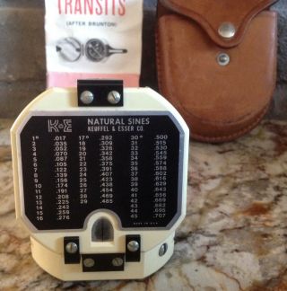 Vintage Keuffel & Esser Co (K&E) Pocket Transit Compass w Leather Belt case 70’s 3