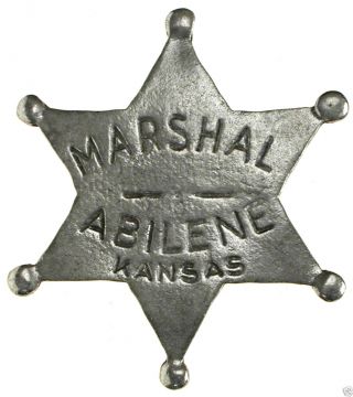 Marshal Abilene Kansas Old West Lawman Police Badge Obsolete Made In Usa 09