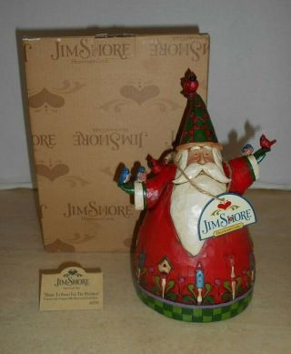 Jim Shore 8 " Santa With Birds " Home To Roost For The Holidays " W/ Box & Tags