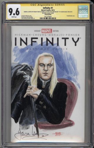 Infinity 1 Cgc Ss 9.  6 Jason Isaacs Signed Harry Potter Malfoy Deatheater Sketch