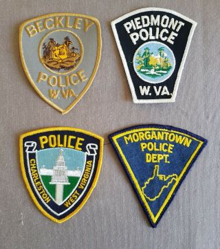 Usa - 4 X Different Old Police Patches - West Virginia
