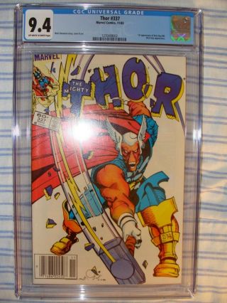Mighty Thor 337 - Cgc 9.  4 - 1st Appearance Of Beta Ray Bill - 1983