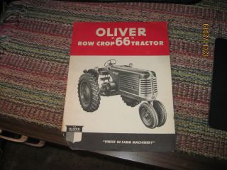 Vintage Oliver Tractor Sales Brochure 66 Row Crop Specs Cut - A - Way View