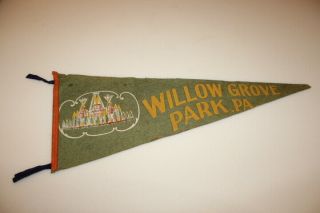 Vintage Willow Grove Amusement Park,  Pa Felt Pennant