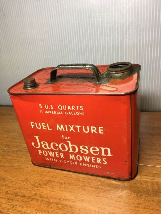 Vintage Jacobsen Power Mowers Fuel Mixture Gas Can 2 Cycle 1 Imperial Gallon