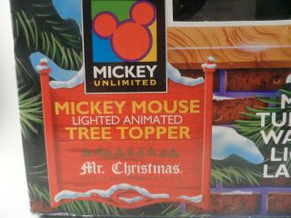 Vintage Disney Mr Christmas Mickey Mouse Lighted Animated Tree Topper 1990s 2