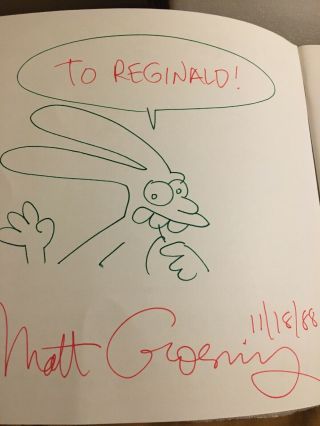 Matt Groening Signed Sketch “the Simpson’s” Creator