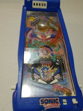Vintage 1992 Sonic The Hedgehog Tabletop Pinball Machine Toy